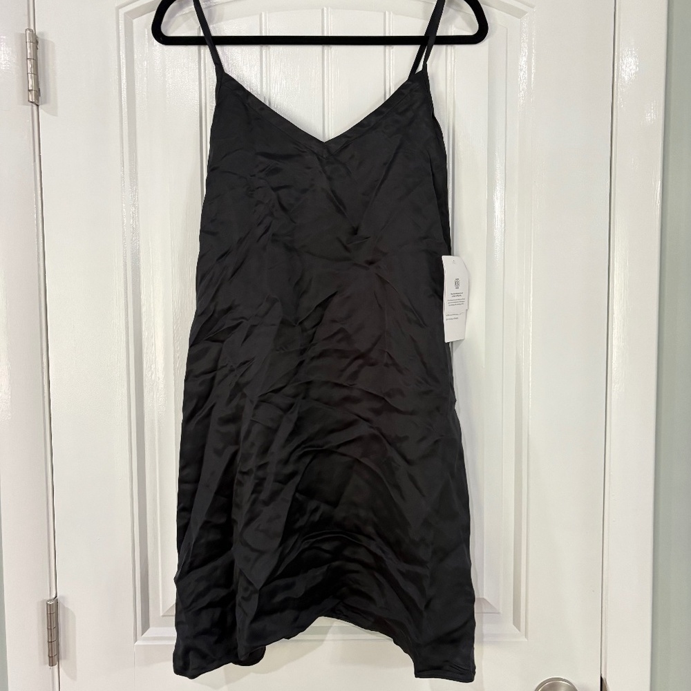 Athleta calm cool slip dress black